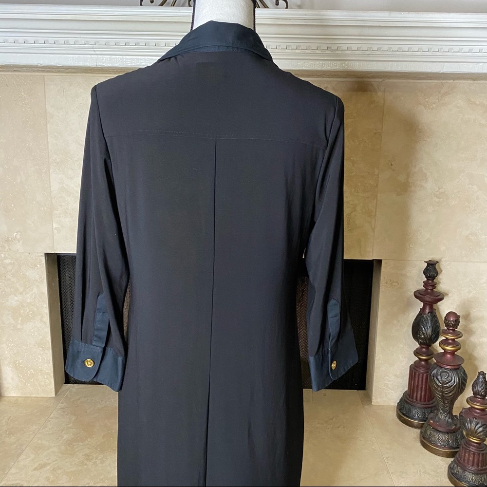 Lauren Ralph Lauren Black 3/4 sleeve button front Dress size 8 - Picture 2 of 13